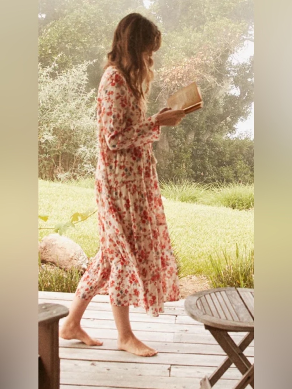 Christy Dawn Paloma Dress Floral V-Neck Long Sleeve Maxi Cottagecore Boho